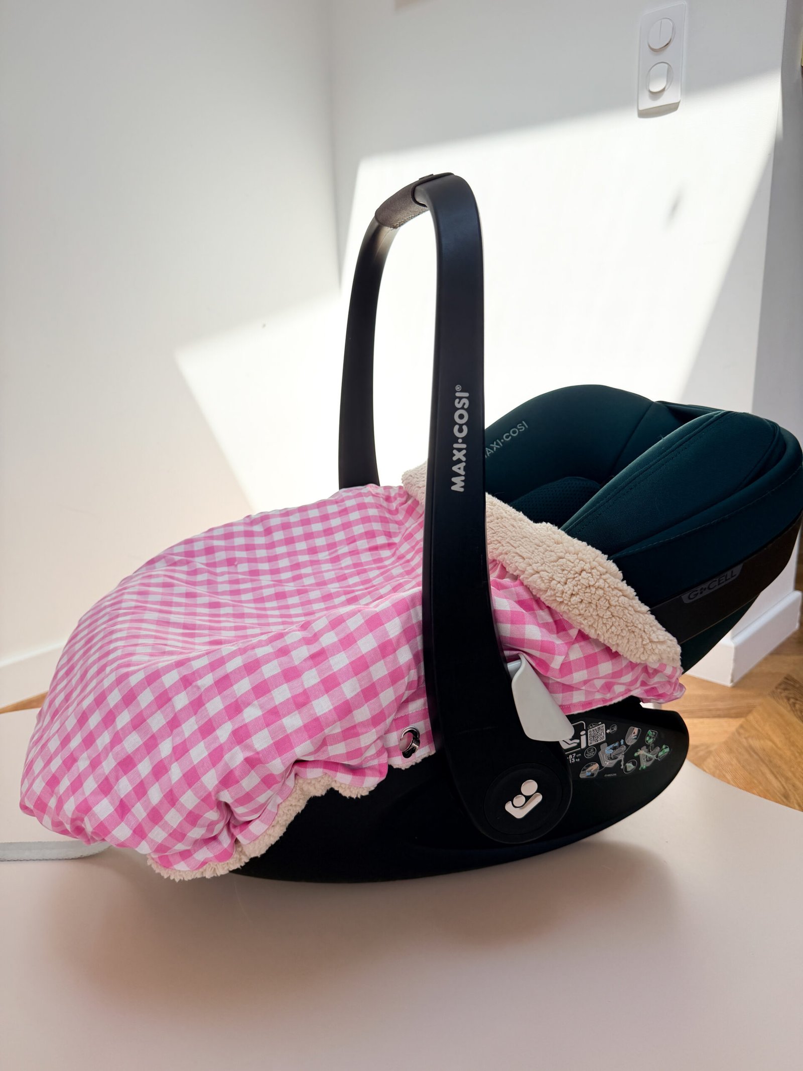 Couverture de cosy vichy rose