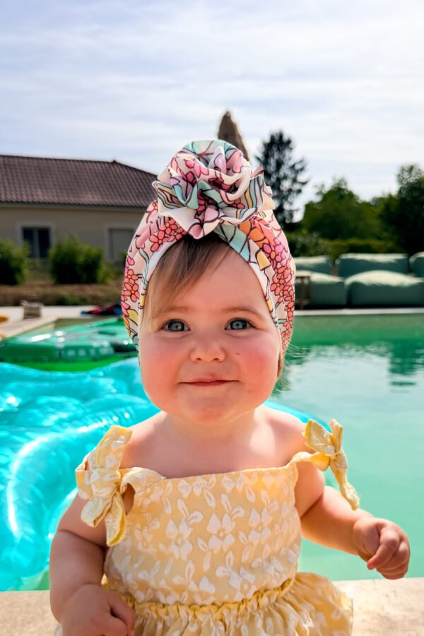 Turban fleur anti uv Ambre