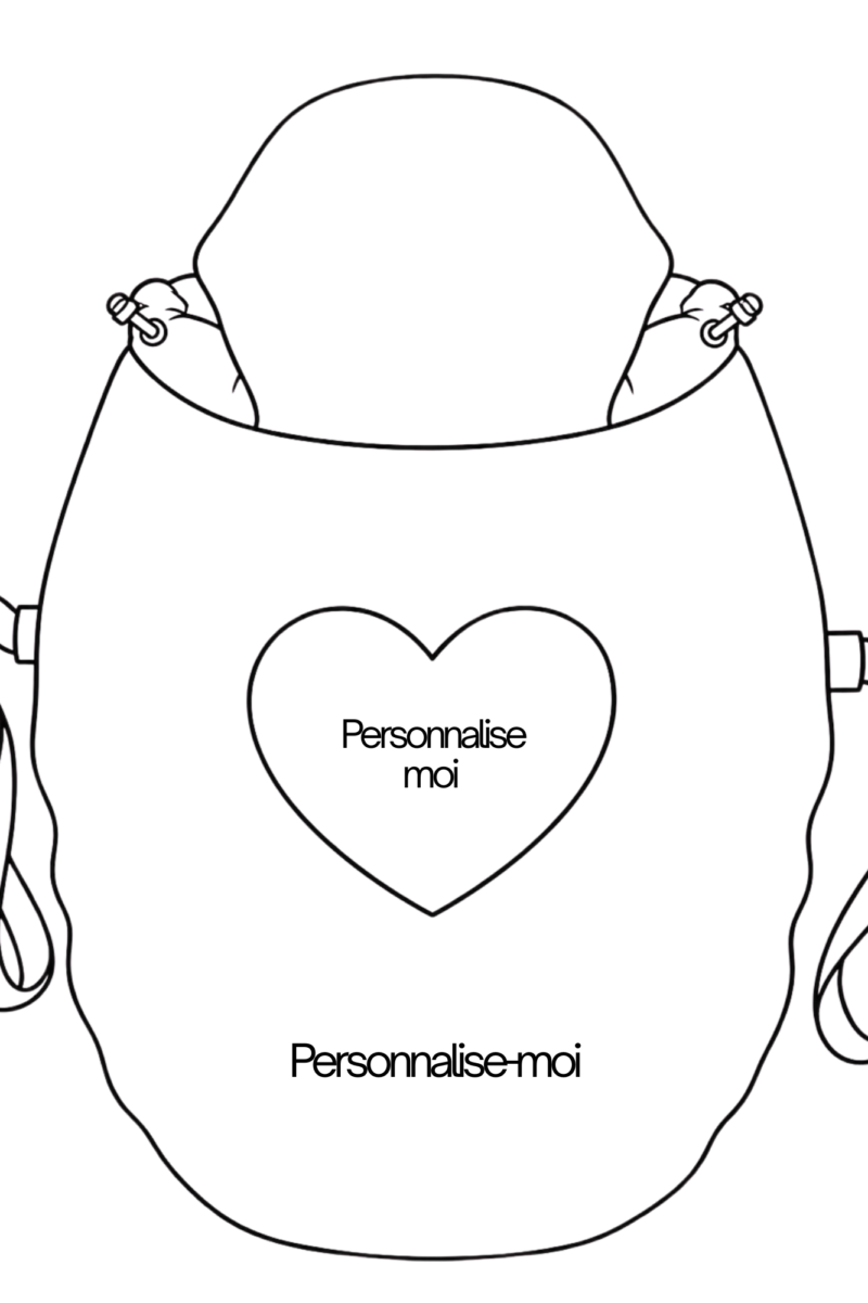 Couverture de portage imperméable coeur à personnaliser