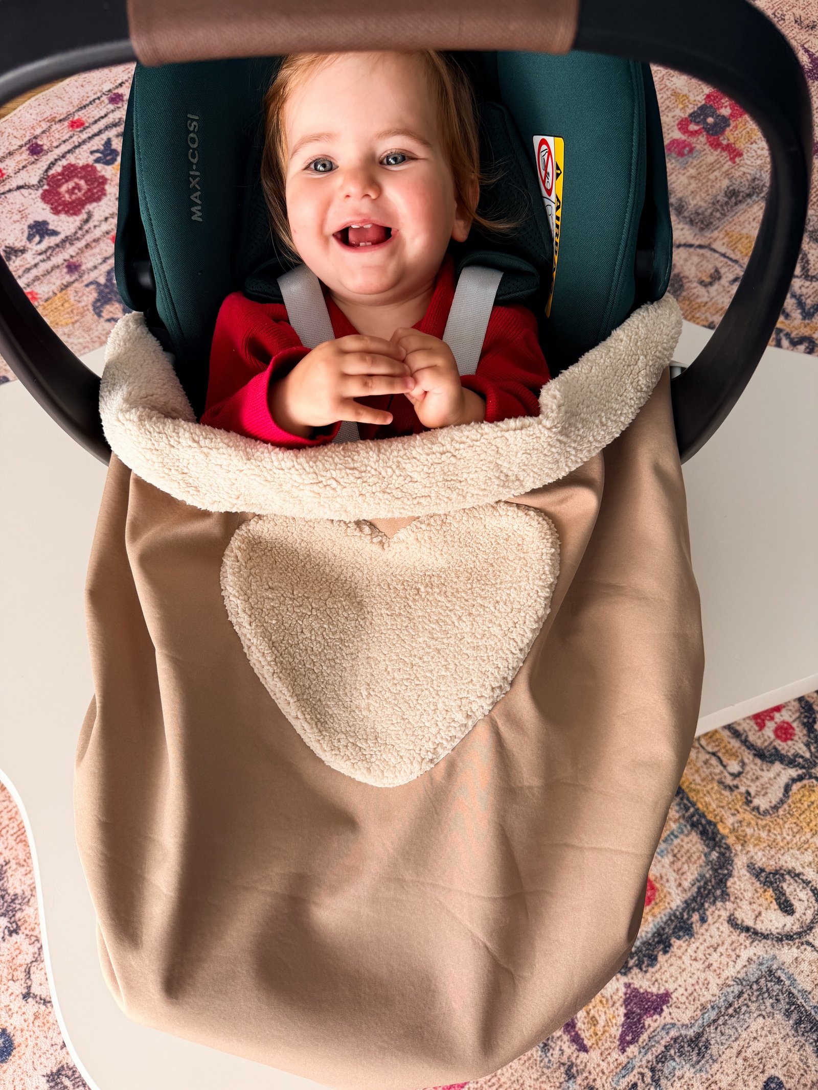 Couverture de cosy imper camel coeur moumoute – Image 2